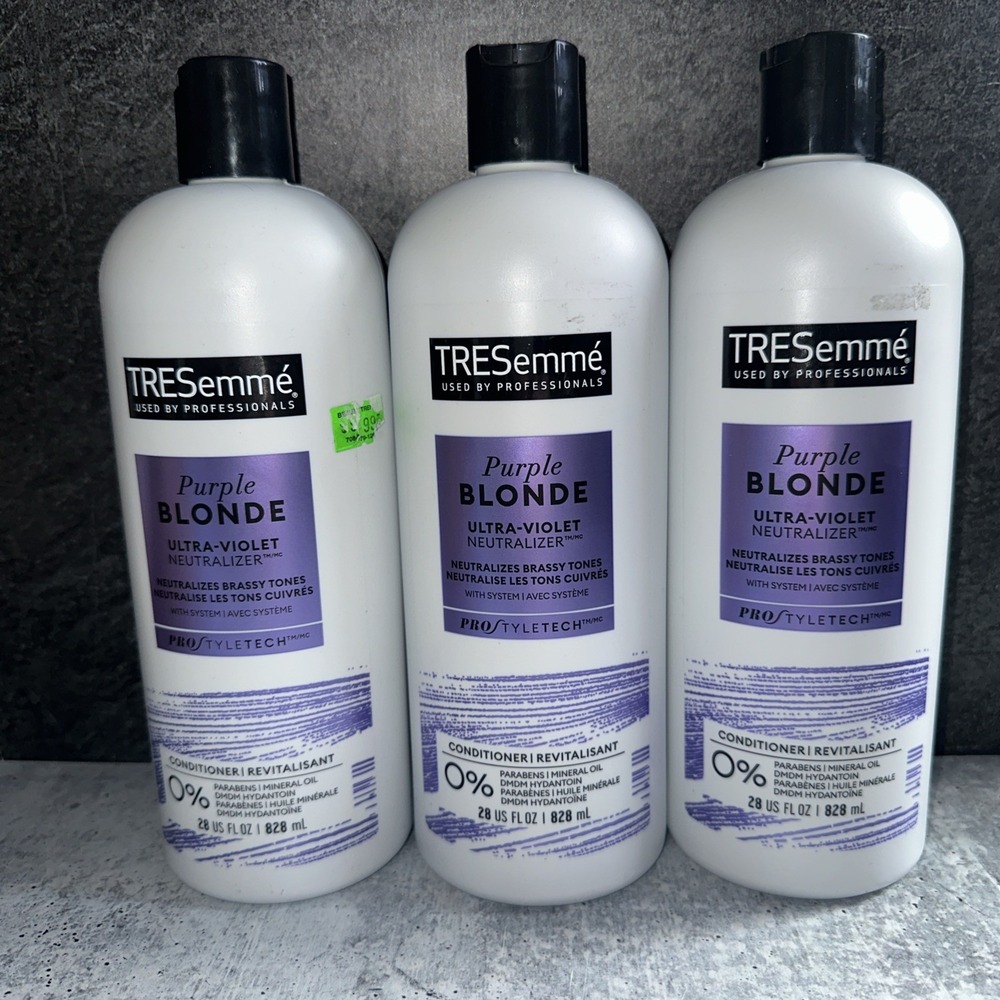 3 Lot TRESemme PURPLE BLONDE Ultra Violet UV Conditioner Conditioners 28 FL oz